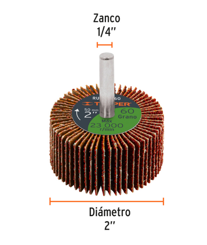 2" flap wheel, 60 grit, TRUPER
