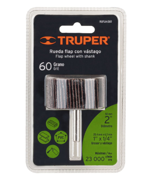2" flap wheel, 60 grit, TRUPER