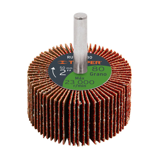 2" flap wheel, 80 grit, "TRUPER"