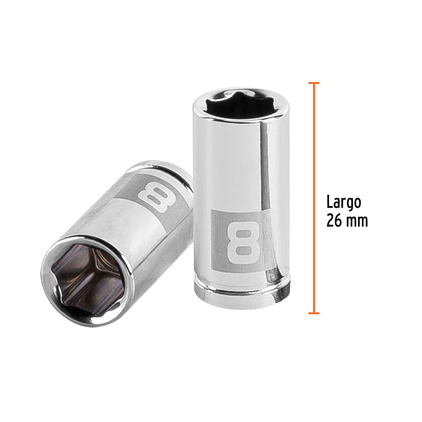 Socket, 6 Points, 1/4" Drive, 8mm TRUPER