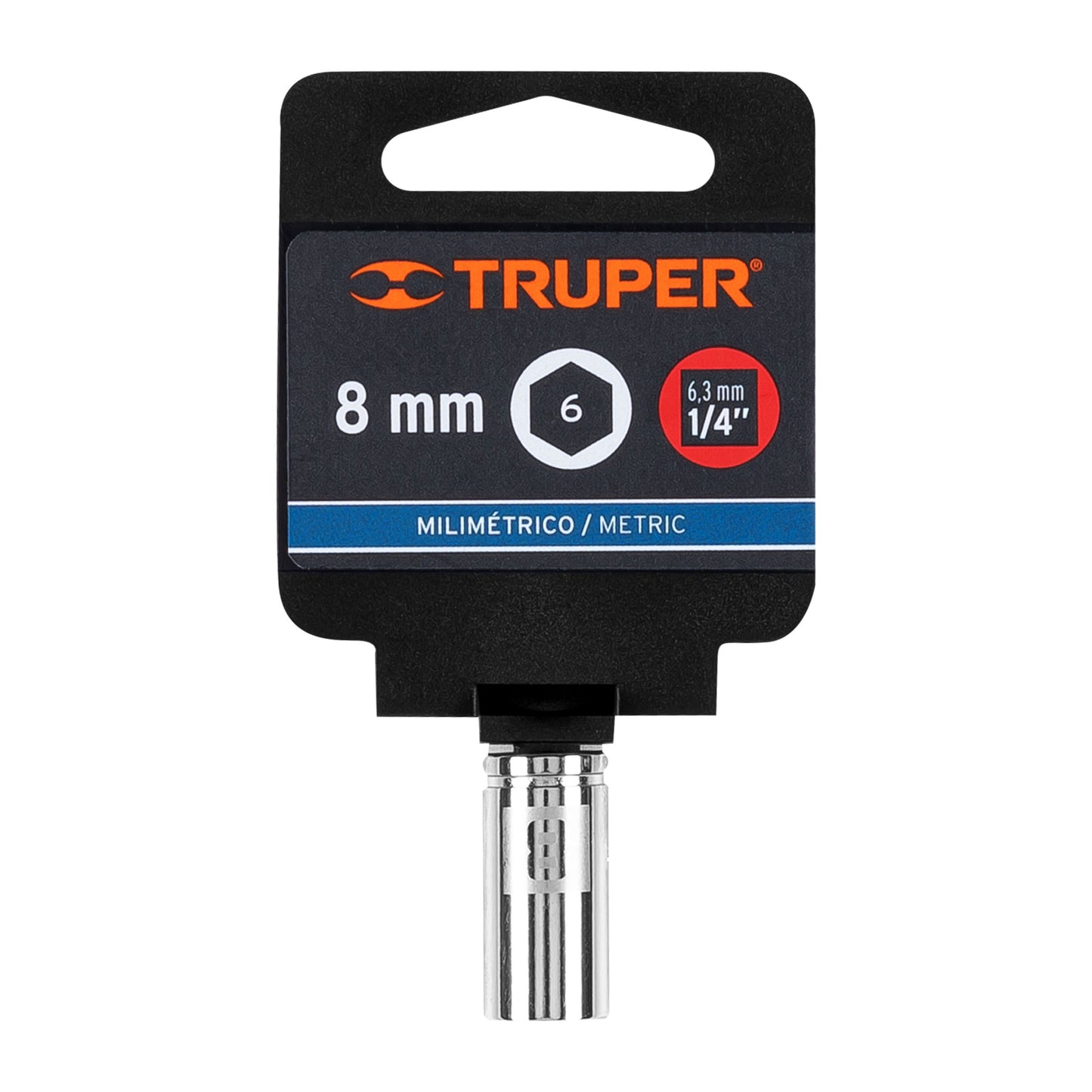 Socket, 6 Points, 1/4" Drive, 8mm TRUPER
