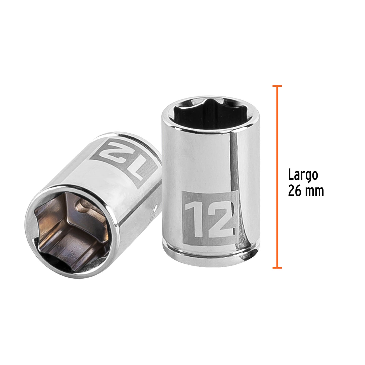 Socket, 6 Points, 1/4" Drive, 12mm TRUPER