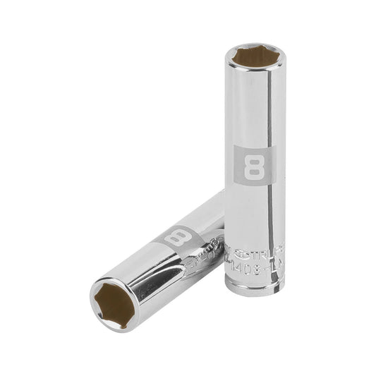 Deep Socket, 6 Points, 1/4" Drive, 8mm TRUPER