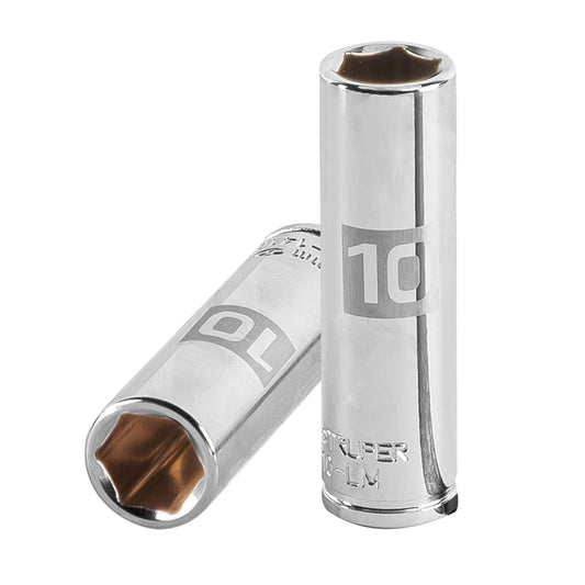Deep Socket, 6 Points, 1/4" Drive, 10mm TRUPER
