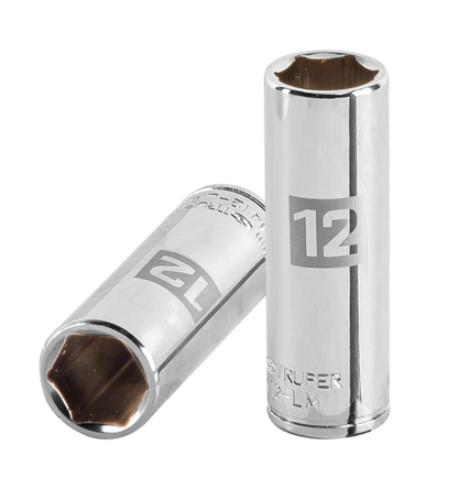 12mm Deep Socket, 6 Points, 1/4" Drive, TRUPER