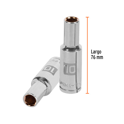 Deep Socket, 6 Points, 1/2" Drive, 22mm TRUPER