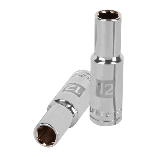 Deep Socket, 6 Points, 1/2" Drive, 12mm TRUPER