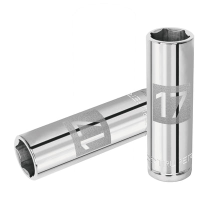 Deep Socket, 6 Points, 1/2" Drive, 17mm TRUPER