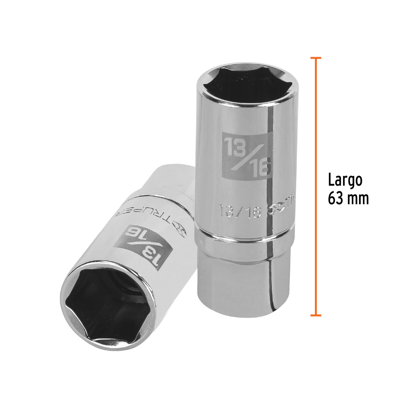 Long Spark Plug Socket, 13/16" 6 Points, 1/2" Drive