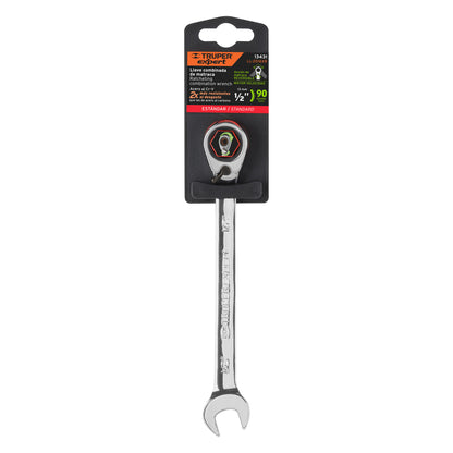 1/2" x 178 mm long reversible ratchet combination wrench "TRUPER"