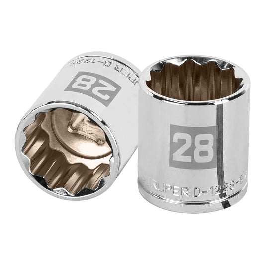 Socket, 12-Point, 1/2" Drive, 28 mm TRUPER