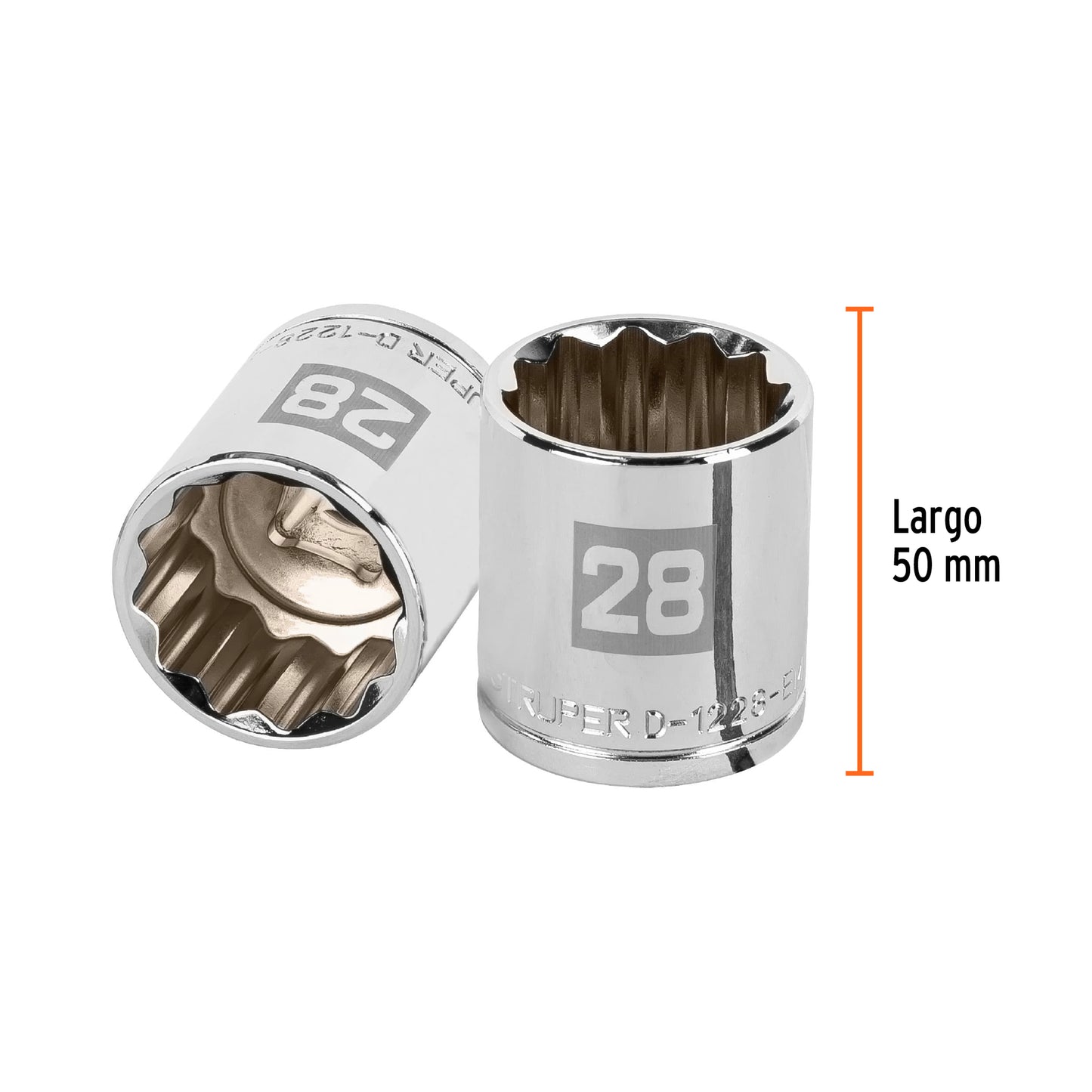 Socket, 12-Point, 1/2" Drive, 28 mm TRUPER