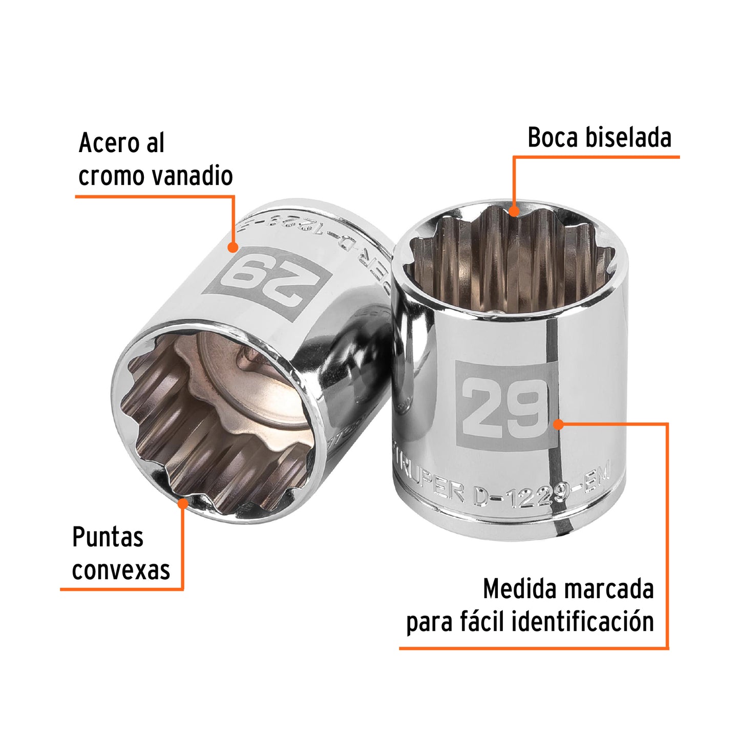 Socket, 12 Points, 1/2" Drive, 29mm TRUPER