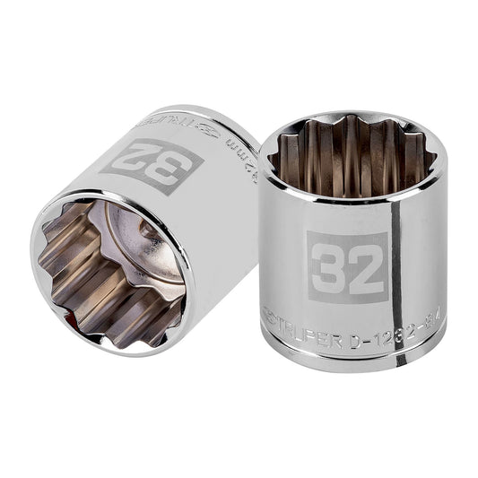 Socket, 12-Point, 1/2" Drive, 32 mm TRUPER