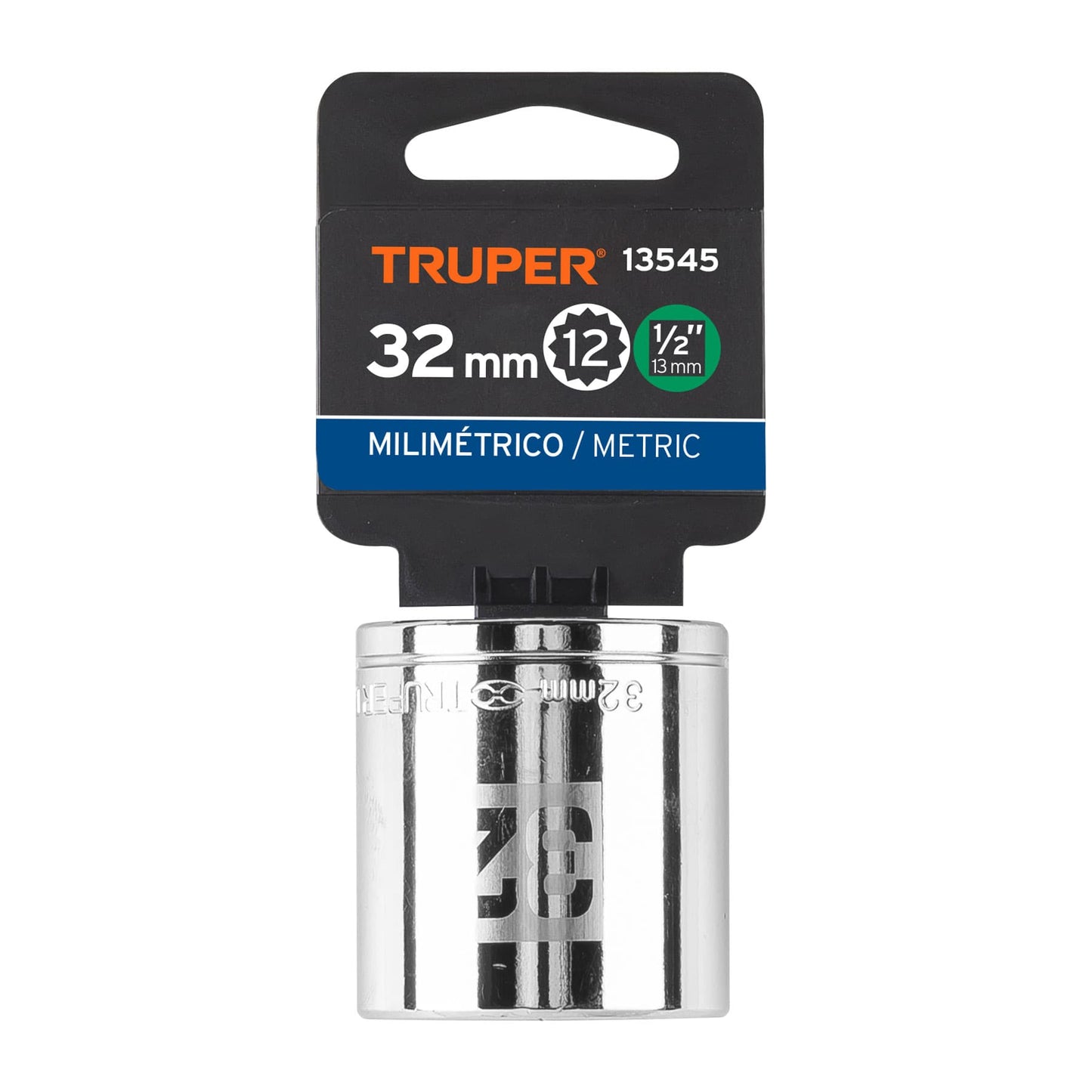 Socket, 12-Point, 1/2" Drive, 32 mm TRUPER