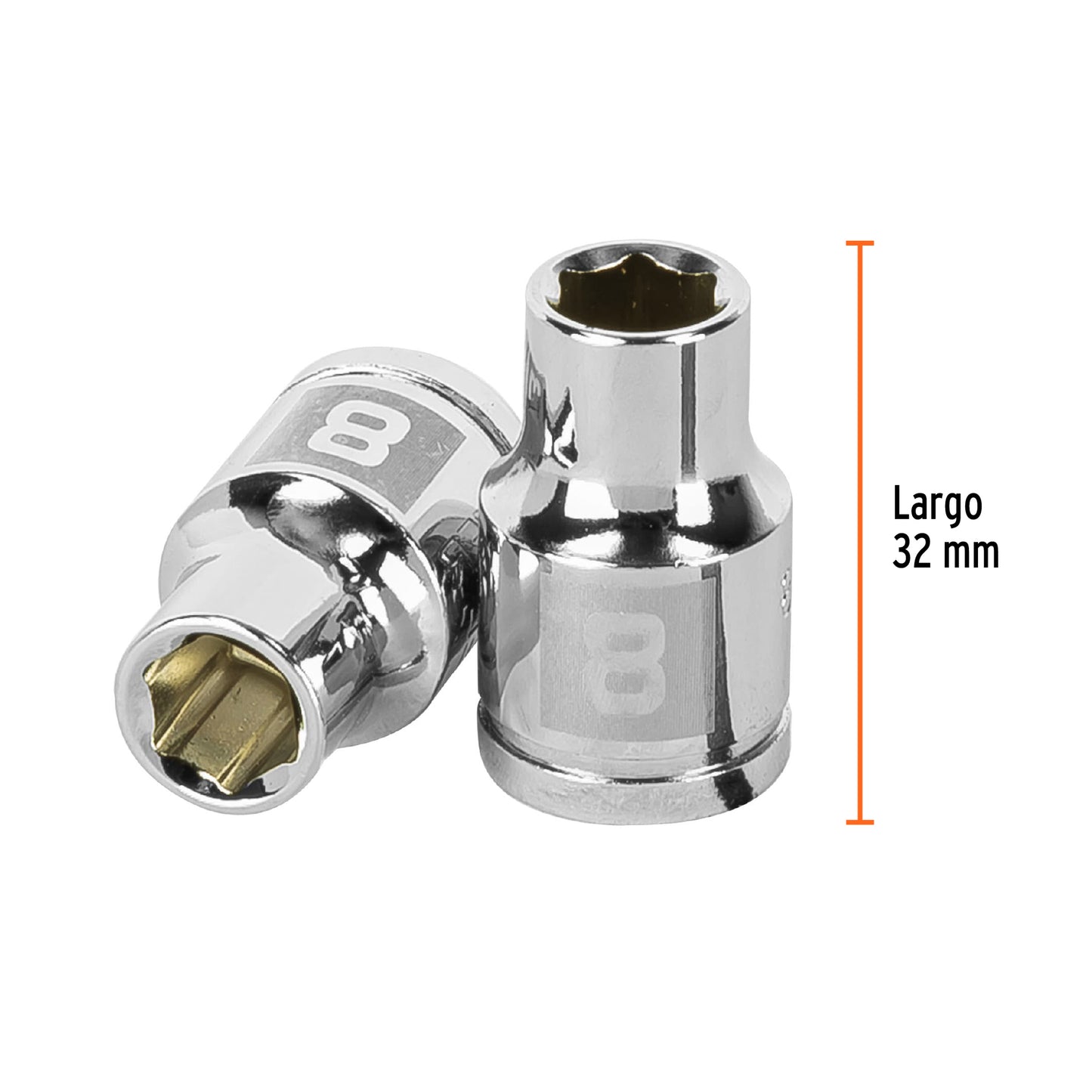 Socket, 6 Points, 3/8" Drive, 8mm TRUPER