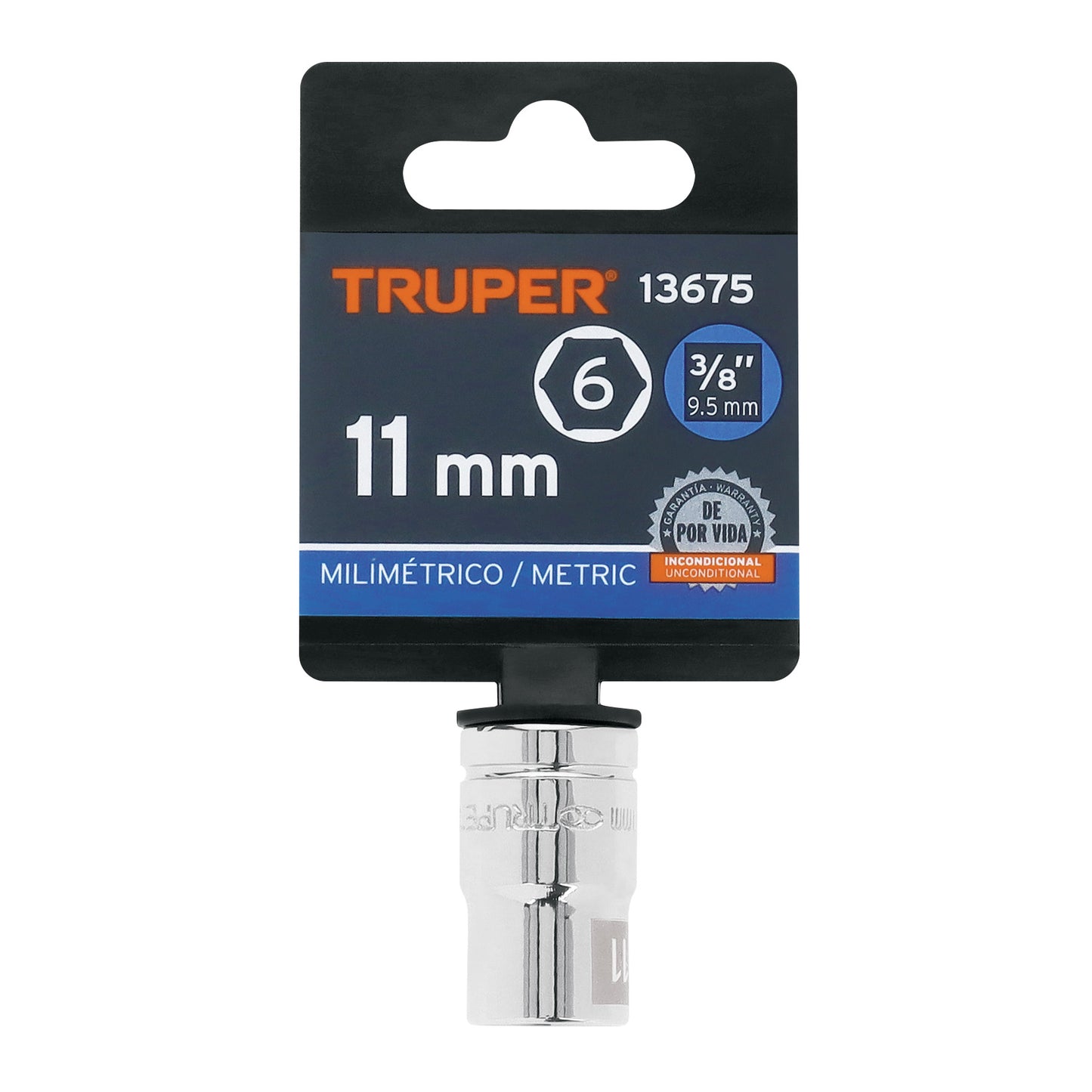 Socket, 6 Points, 3/8" Drive, 11mm TRUPER