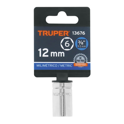 Socket, 6 Points, 3/8" Drive, 12mm TRUPER