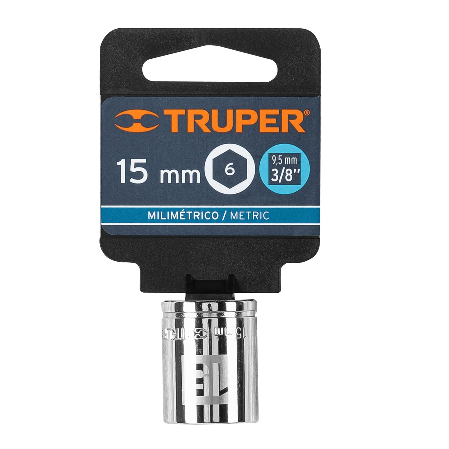 Socket, 6 Points, 3/8" Drive, 15mm TRUPER