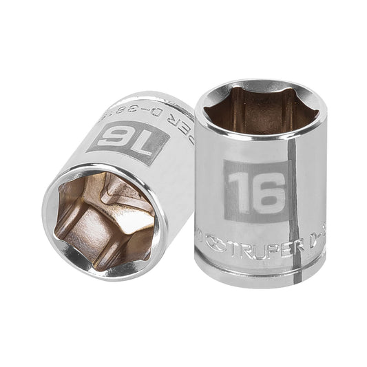 Socket, 6 Points, 3/8" Drive, 16mm TRUPER