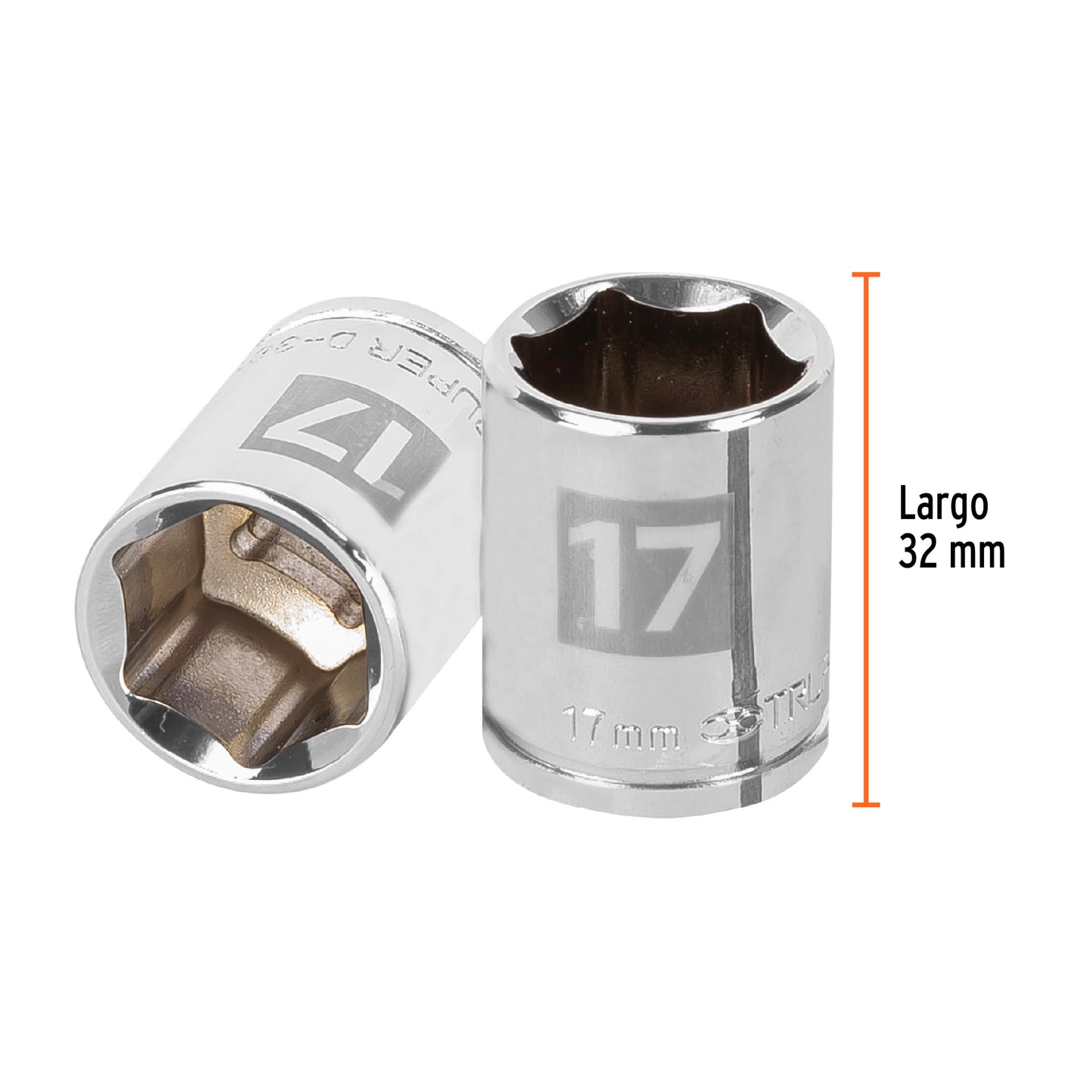 Socket, 6 Points, 3/8" Drive, 17mm TRUPER
