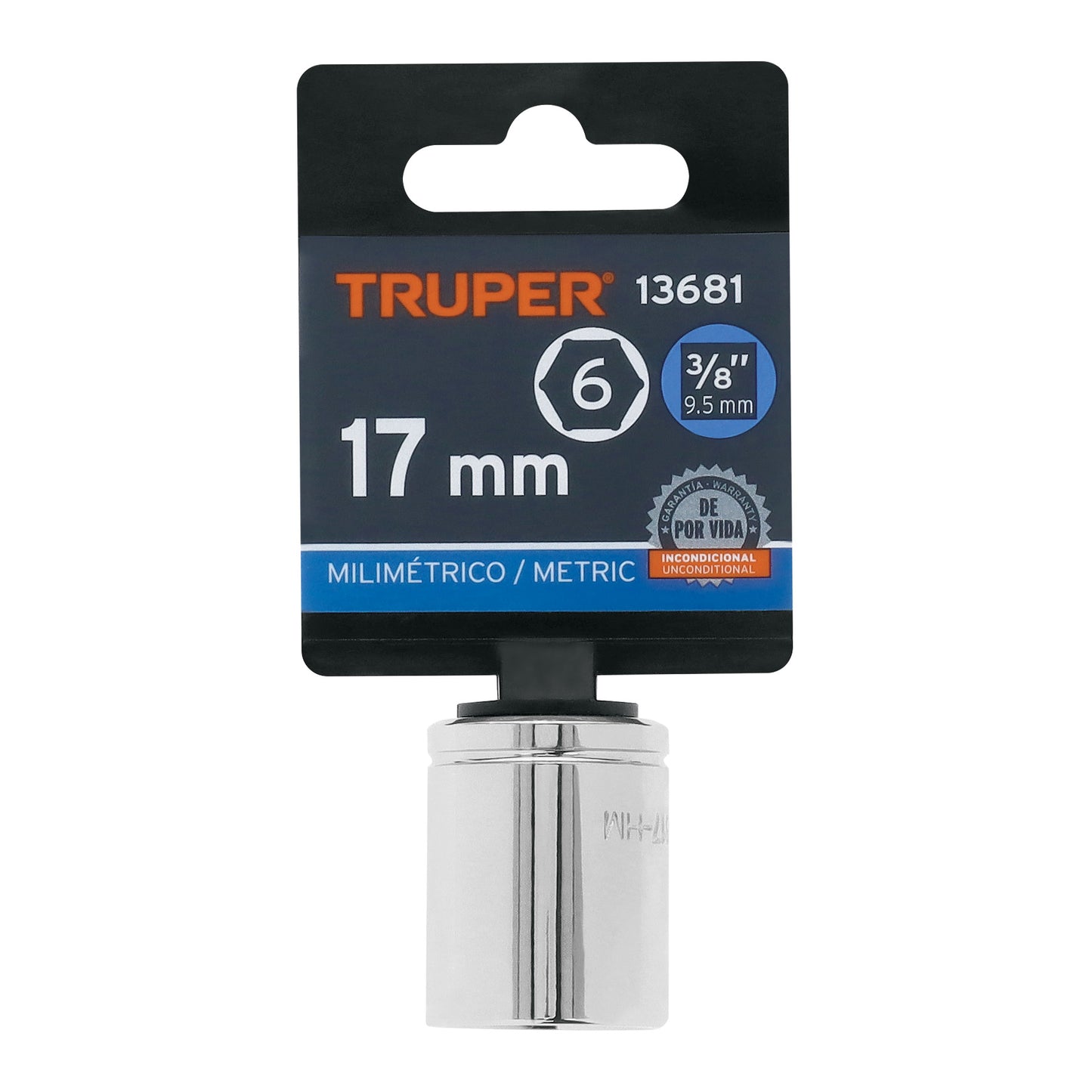 Socket, 6 Points, 3/8" Drive, 17mm TRUPER