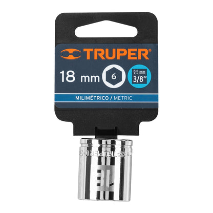 Socket, 6 Points, 3/8" Drive, 18mm TRUPER