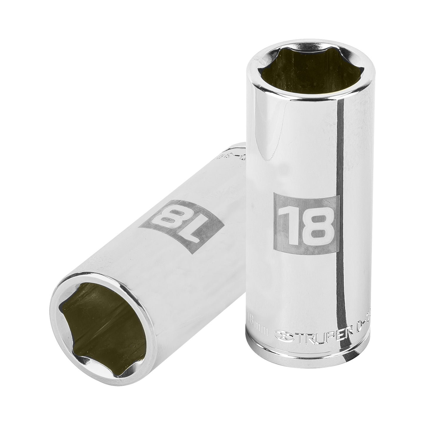 Deep Socket, 6 Points, 3/8" Drive, 18mm TRUPER