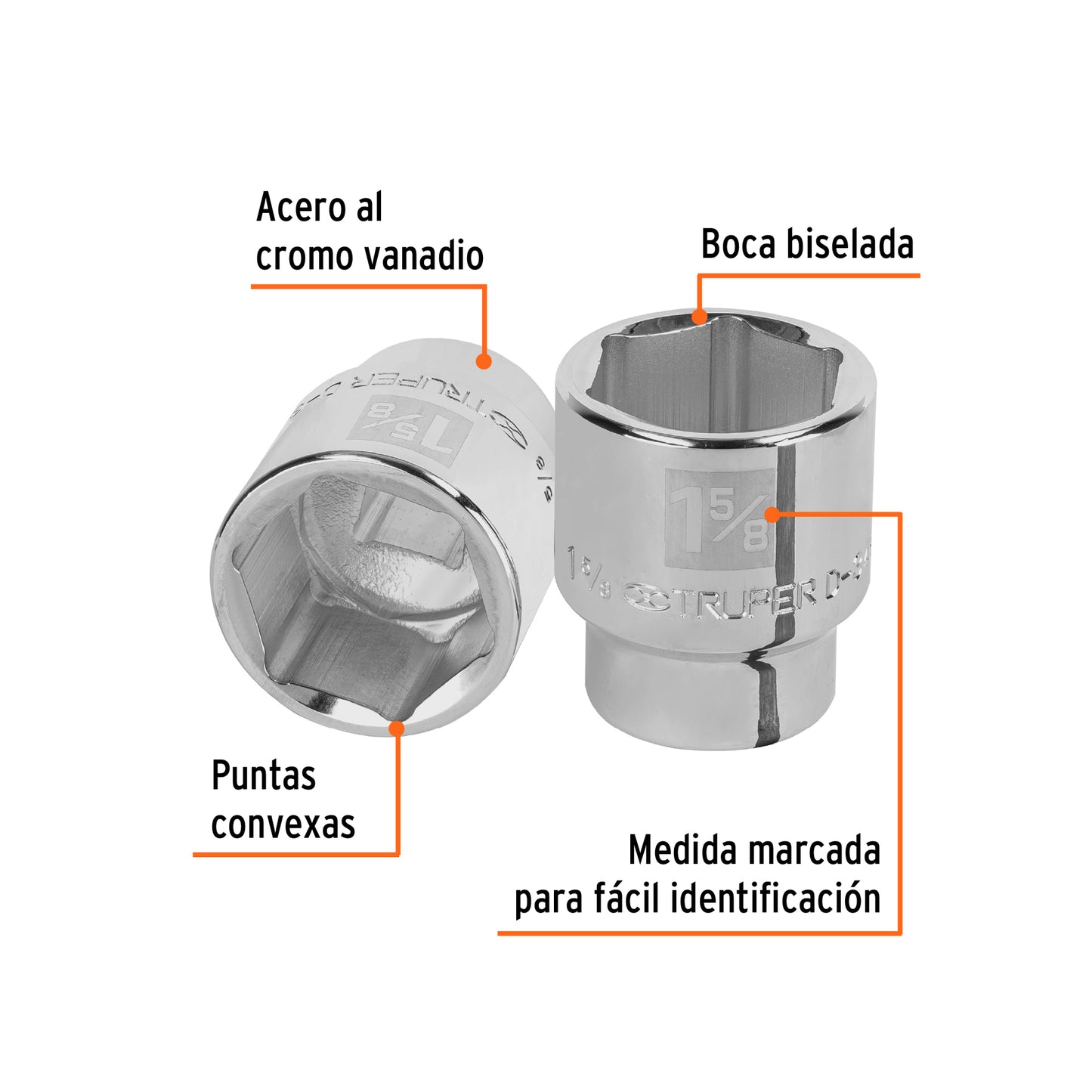 Socket, 3/4" Drive, 1-5/8" 6-Point TRUPER