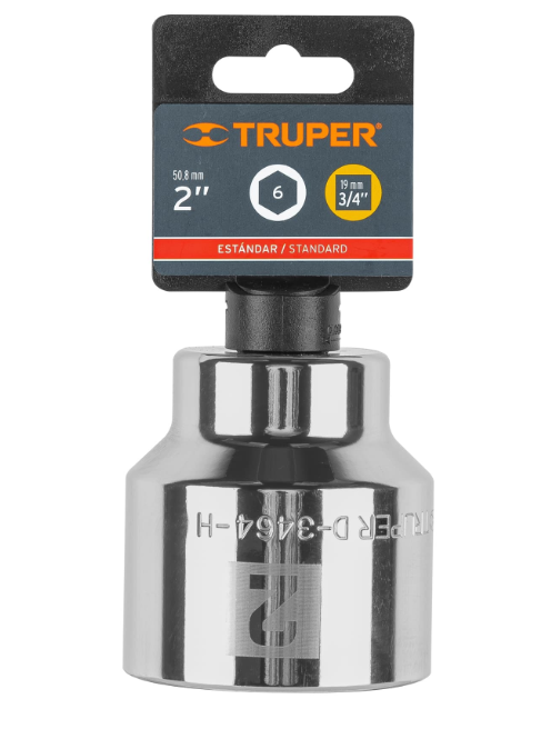 2" Socket, 6-Point, 3/4" Drive, TRUPER