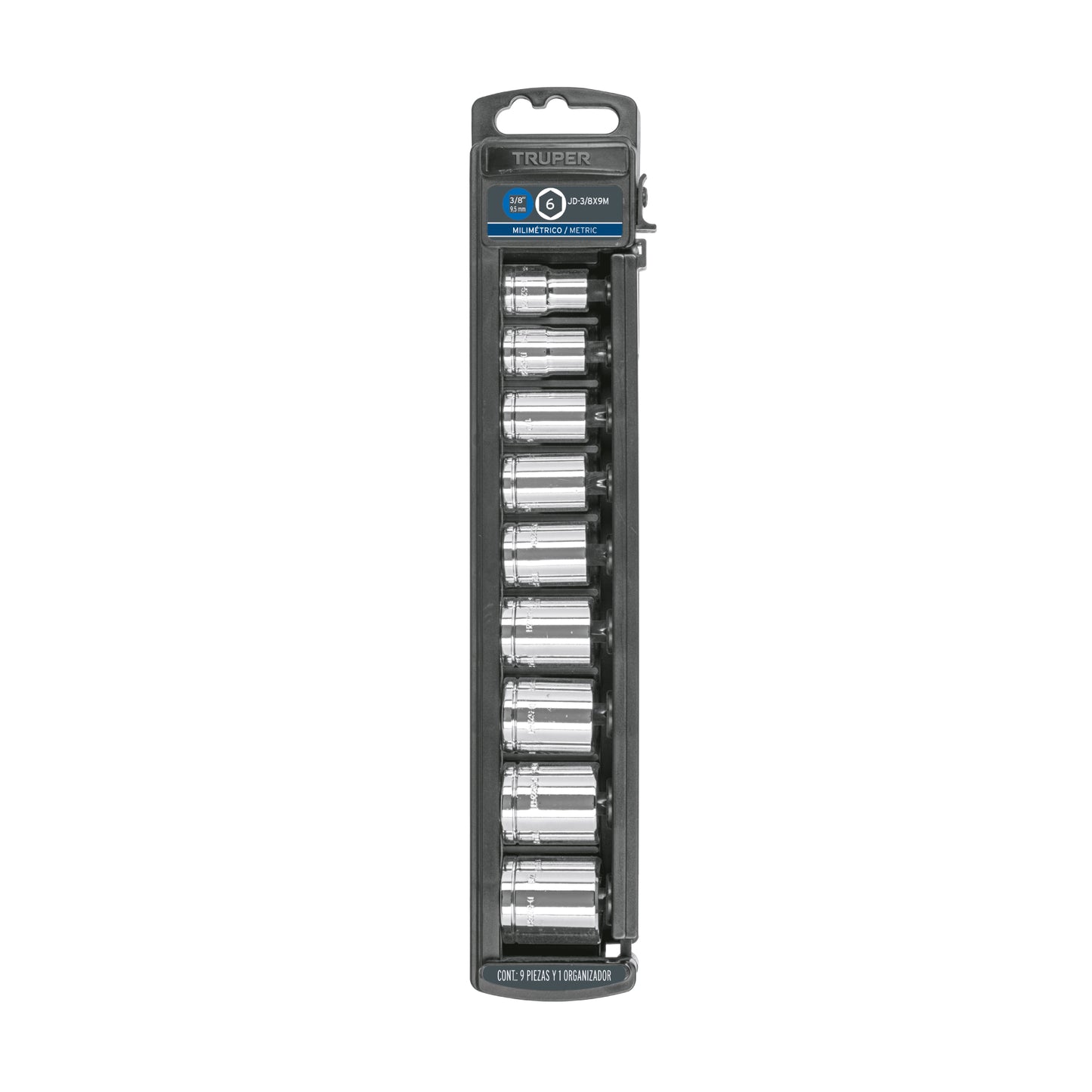 Drive Socket Set 3/8" 9-Piece Metric TRUPER