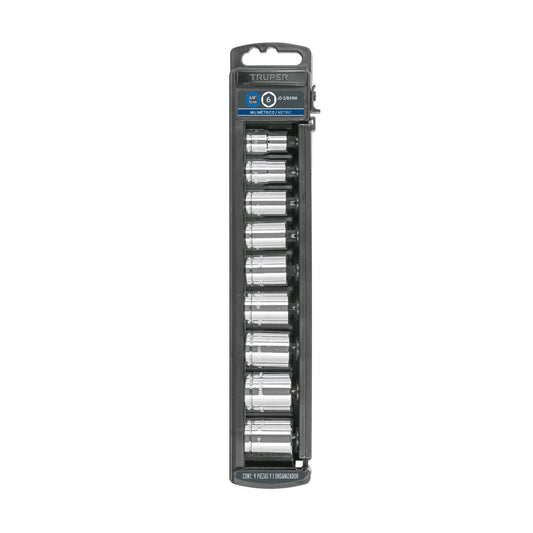 Drive Socket Set 3/8" 9-Piece Metric TRUPER