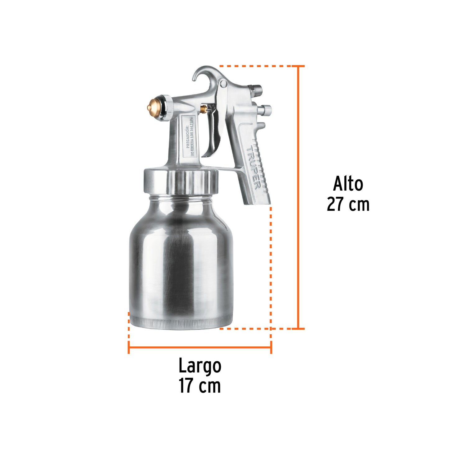 Low Pressure Paint Gun, 1.5 mm, Polished, Bottom Inlet