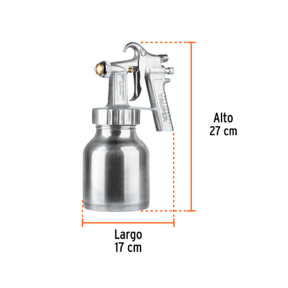 Low Pressure Paint Gun, 1.5 mm, Polished, Bottom Inlet