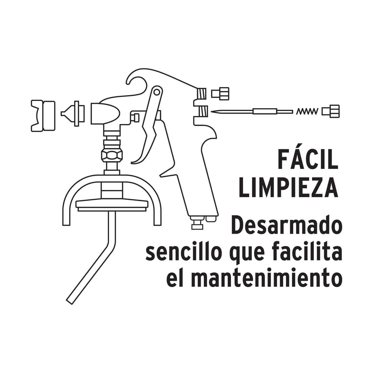 Low Pressure Paint Gun, 1.5 mm, Polished, Bottom Inlet