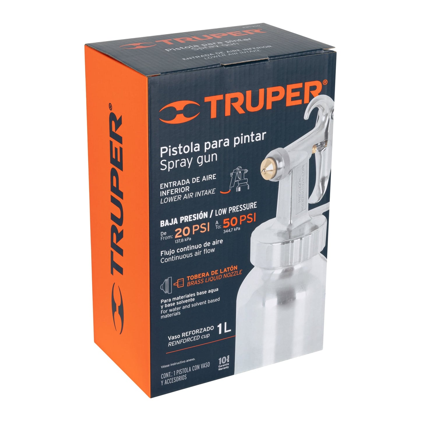 Low Pressure Paint Gun, 1.5 mm, Polished, Bottom Inlet