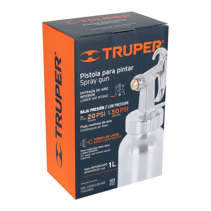 Low Pressure Paint Gun, 1.5 mm, Polished, Bottom Inlet