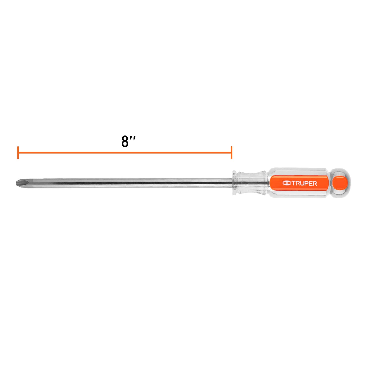 Phillips Screwdriver With Acetate Handle, 3/8" x 8" TRUPER