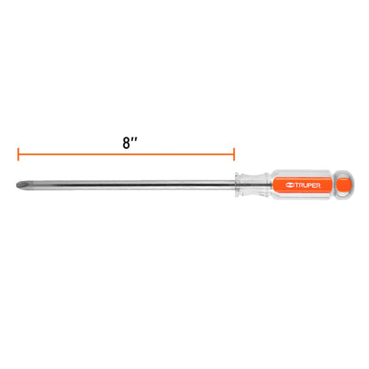 Phillips Screwdriver With Acetate Handle, 3/8" x 8" TRUPER