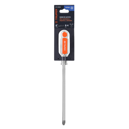 Phillips Screwdriver With Acetate Handle, 3/8" x 8" TRUPER