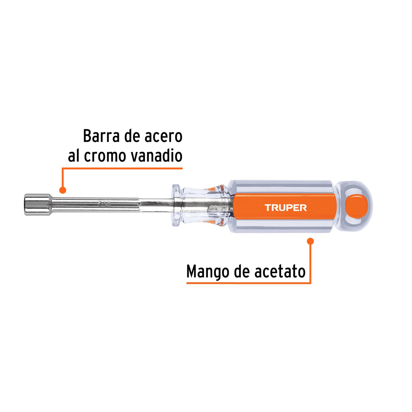 Box 1/4" Screwdriver With Acetate Handle, TRUPER