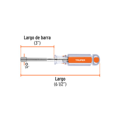 Box 1/4" Screwdriver With Acetate Handle, TRUPER