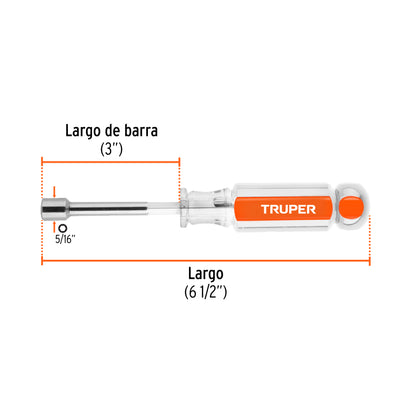 Box 5/16" Screwdriver With Acetate Handle, TRUPER