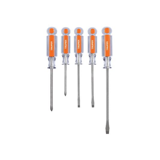 Set of 5 Screwdrivers With Acetate Handles, TRUPER