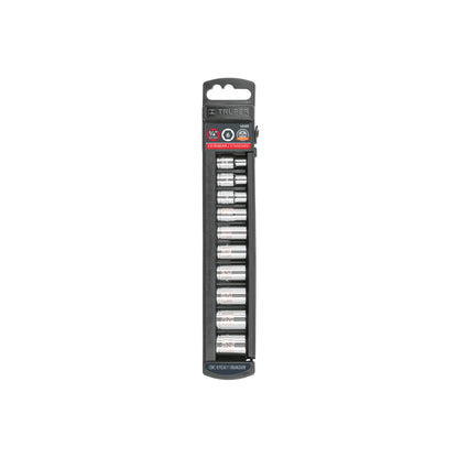 Set of 10 Sae 1/4" Drive Standard Sockets, TRUPER