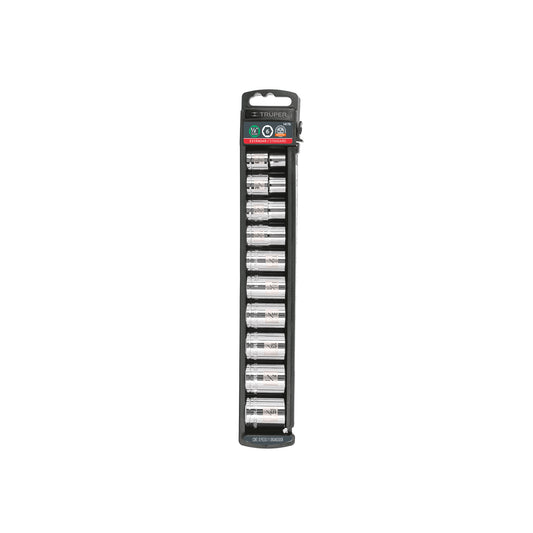 Set of 10 Standard 1/2" Dr. Sockets, TRUPER