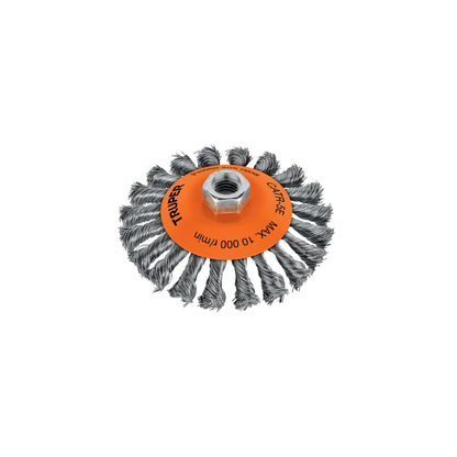 Conical Wire Card, 5" Braided Wire, 5/8"-11 Shaft, TRUPER