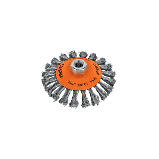 Conical Wire Card, 5" Braided Wire, 5/8"-11 Shaft, TRUPER