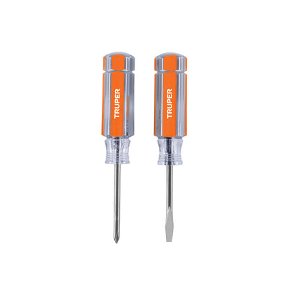 Duo of Mini Screwdrivers With Acetate Handles, TRUPER