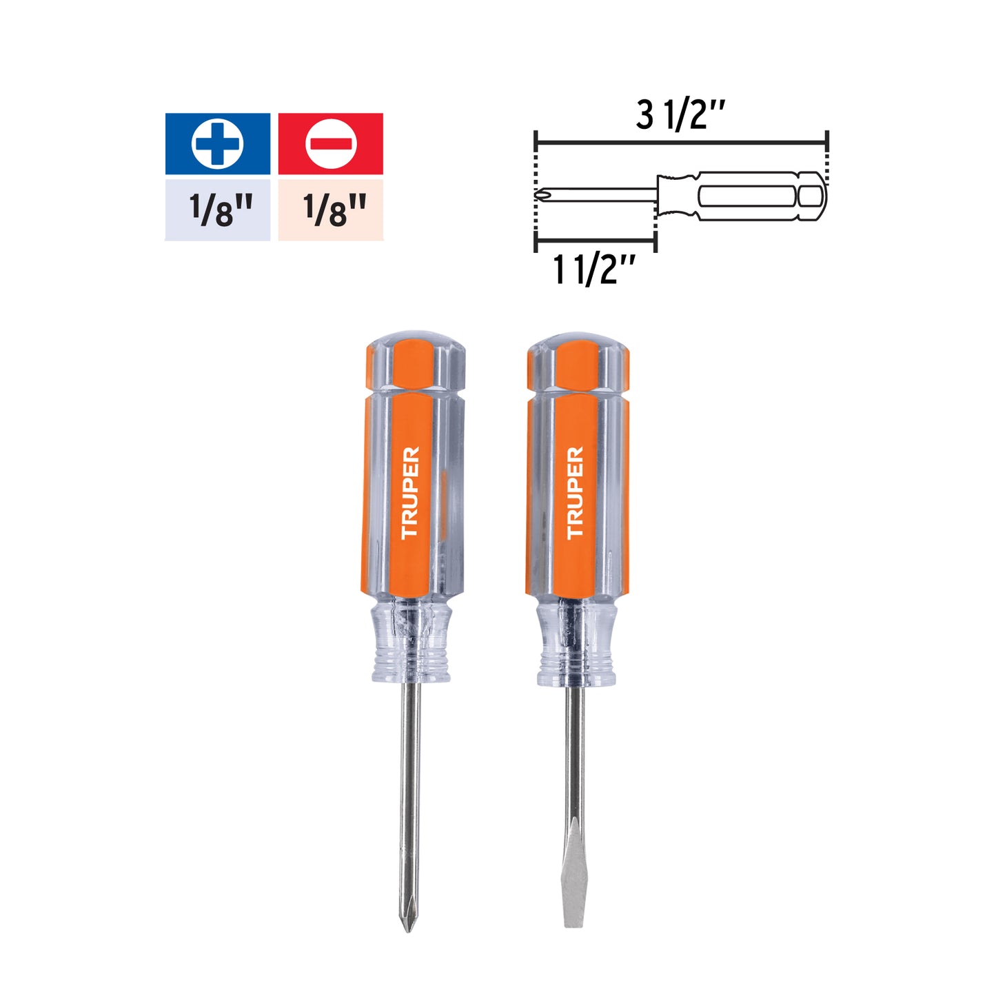Duo of Mini Screwdrivers With Acetate Handles, TRUPER